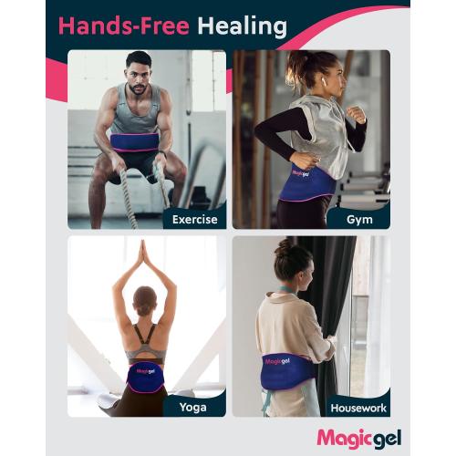 Magic Gel Ice Pack for Back Pain Relief | 2 Pack Reusable Lower Back Wrap for Hot or Cold Therapy | Relief for Lower Lumbar, Sciatic Nerve, Herniated or Degenerative Disc, Coccyx, Tailbone Pain