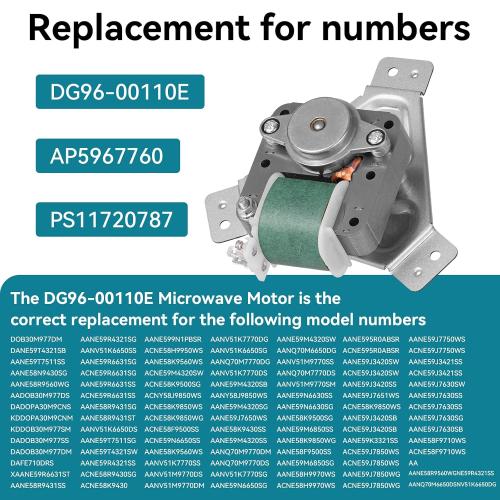 DG96-00110E Electric Range Oven Convection Fan Motor Assembly Compatible with Samsung Stove/Ovens, Replaces AP5967760, PS11720787, Convection Motor Stove Fan, Clockwise Rotation