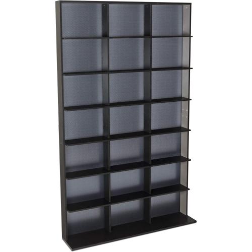Atlantic Elite Media Storage Cabinet - Medium Tower, Stores 609 CDs, 483 Blu-Rays, 420 DVDs, 410 PS3/PS4 Games or 528 wii Games with 7 Fixed Shelves, PN35435742 in Black