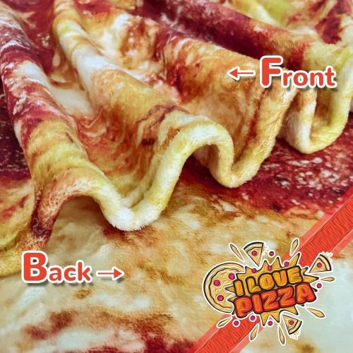 Bcareself Pizza Blanket Adult Kdis Size Double Sided Funny Realistic Food Personalized Throw Blanket Novelty Gift for Everyone 300 GSM Soft Flannel 60 inches Red