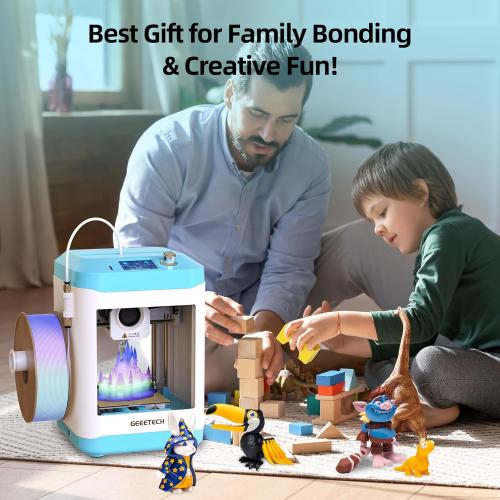 Geeetech 3D Printer for Kids & Beginners, High-Speed Mini 3D Printer, Auto-Leveling, Fully Open Source Pre-Assembled STEM Learning Tool, 3.94x4.33x3.94in Print Size for Home/School