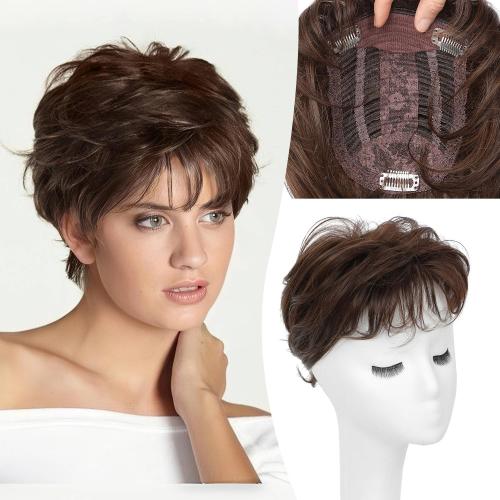 UDU Short Pixie Cut Hair Topper for Women Toppers for Women with Thinning Hair, Soft, Lightweight, and Easy to Apply for a Chic Look