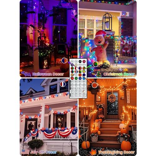 240LED Smart Color Changing Christmas Lights App Controlled, 95FT Waterproof RGB Twinkle String Light Music Sync Multiple Modes, Christmas Lights with Remote & Timer Indoor Outdoor Xmas Decorations