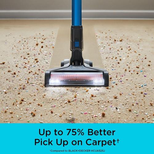 BLACK DECKER Cordless Vacuum, Powerseries Extreme, Stick Vacuum Cordless Rechargeable, Interchangeable Floorhead with Crevice Attachment, 3 Speed Control, Lightweight, Blue (BSV2020G)