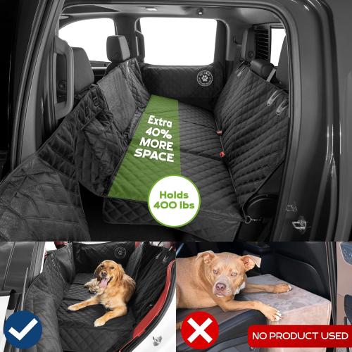 Back Seat Extender for Dogs, Medium 2025 Version – Have More Room for Your Pup – Waterproof, Door Protection, Machine-Washable & Holds Up to 400 lbs – Hard Bottom Car Seat Cover for Dogs