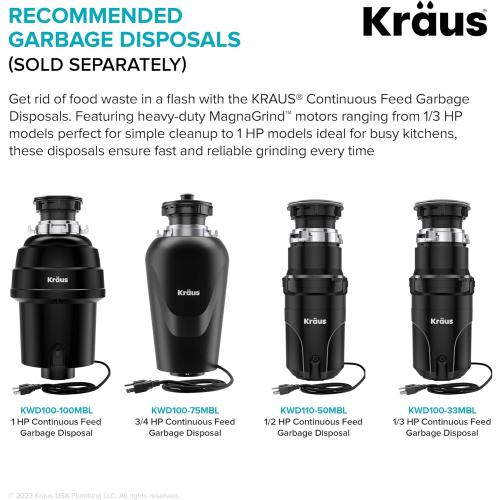 KRAUS Kore 32-Inch Undermount Workstation 16 Gauge Single Bowl Stainless Steel Kitchen Sink with Accessories, KWU110-32