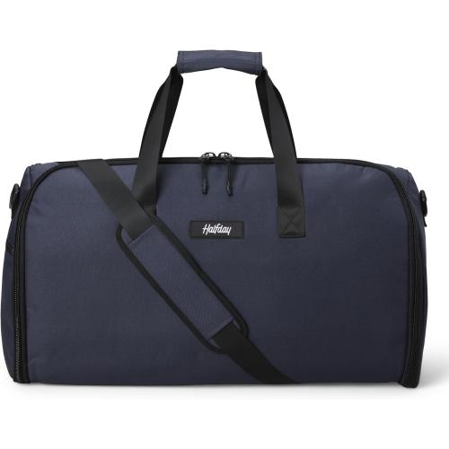 Halfday Convertible 2-in-1 Garment Duffel Weekender Bag 45L | Wrinkle-Free Travel, Hanging Suit Compartment, Shoe Pockets, Trolley Sleeve. Durable & Water-Resistant Carry-On, Marine