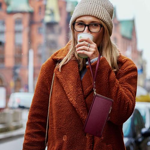 Size iPhone 16 Pro Max Color red XcaseBar compatible with iPhone 16 Pro Max Wallet case with Zipper Credit Card Holder【RFID Blocking】,Flip Folio Book PU Leather Phone case Shockproof Cover Women Men for Apple 16 Pro Max case Wine Red