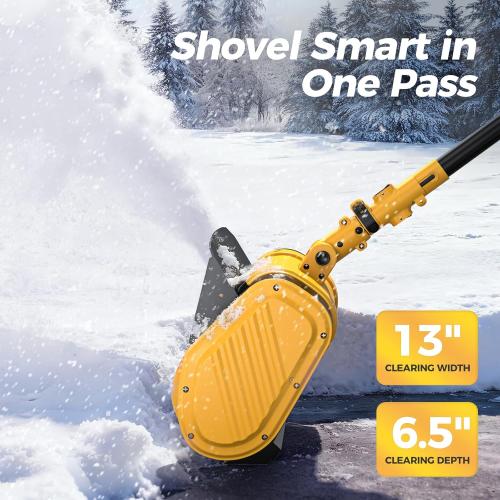 Krmspe Snow Shovel Electric, 21000RPM Cordless & Battery Powered, 13 Snow Blower with 2 Batteries, Lightweight for Easy Snow Removal on Steps, Patio