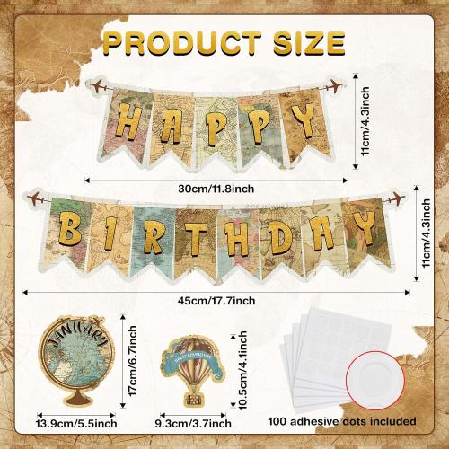 Pajean Travel The Map Bulletin Board Set Globes Happy Birthday Bulletin Board Decor Travel Calendar Wall Decorations for Calendars Classroom School Decor