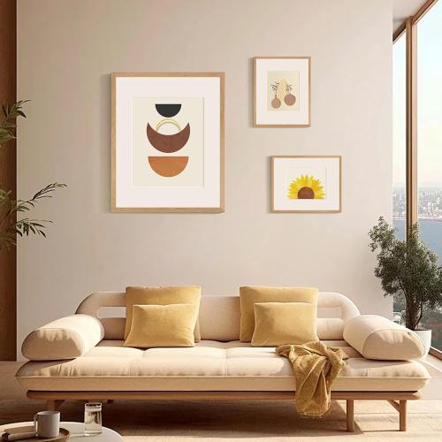 Oak Wood Picture Frames 24x36 with Mat 20x30 - Natural Solid Wood Poster Art Photo Frame Wall Hanging