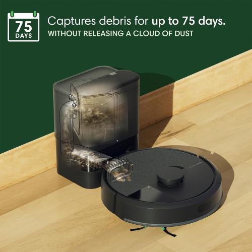 iRobot Roomba 104 2in1 Vacuum & Mop Robot - Self-Empties for 75 Days, Intense Power-Lifting Suction, Vacuums All Floors, Ideal for Pet Hair, LiDAR Smart Navigation Mapping, Mops Hard Floors