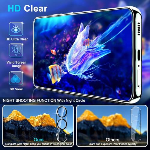 firtstnow 3 Pack for Samsung Galaxy S25 FE Screen Protector Tempered Glass   3 Pack Camera Lens Protector, Military Grade Shatterproof, 9H Hardness, Fingerprint Unlock, Case Friendly 6.7 Inch