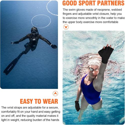 TAGVO Aquatic Gloves for Helping Upper Body Resistance, Webbed Swim Gloves Well Stitching, No Fading, Sizes for Men Women Adult Children Aquatic Fitness Water Resistance Training
