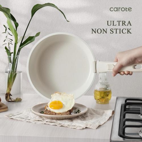 CAROTE Pots and Pans Set Non Stick, 5pcs Cookware Sets, Dishwasher/Oven/Fridge Safe, Kitchen Set, Space Saving Pots Set, Nonstick Set with Versatile Detachable Handle, Induction RV Set