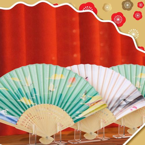 Roowest 2 Pcs Acrylic Fan Display Stand Folding Clear Fan Holder Easel Japanese Chinese Hand Fan Stand Foldable Handheld Fan Display Stand Base Fan Organizer