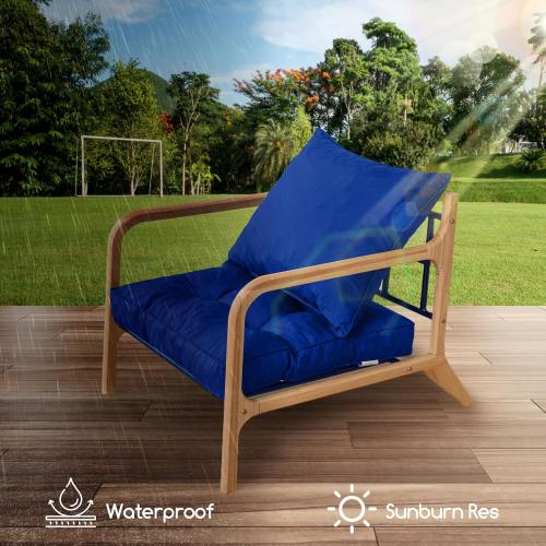 Color Navy Blue HIGOGOGO 22 x 22 Outdoor Cushions for Patio Furniture, Outdoor Seat Cushions with Resistant Waterproof Cover for Yard Garden, Navy