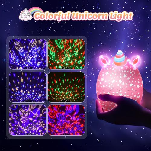 DEVRNEZ Unicorn Night Light Kids Toys 3 in 1 Unicorns & Starry Sky & Sea World Nights Lights Projector for 3 4 5 6 7 8 9 10 11 12 Year Old Girls, Birthday Gifts for Kids 3-12 Night Lamp for Bedroom