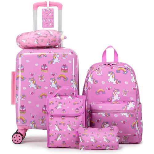 Rosamo 16’’ Kid’s Luggage Set with Spinner Wheels, Hardside with Suitcases,6 Piece ‼️used‼️