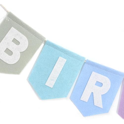 Felt Happy Birthday Bunting - Pastel Rainbow Banner, Happy Birthday Garland, Kids Party Decorations, Party Photo Props