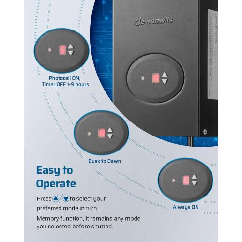 DEWENWILS 300W Low Voltage Landscape Transformer, Outdoor Weatherproof Transformer with Timer and Photocell Sensor, 120V AC to 12V/12V AC for LED Lighting, Spotlight, Pathway Light, ETL Listed