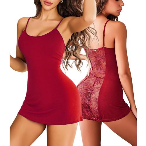 Size L Avidlove Lingerie for Women Sexy Nightgown Lace Nightie V-Neck Babyoll Chemise Sleepwear