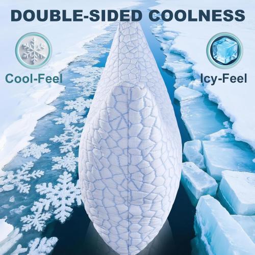 QUTOOL Cooling Side Sleeper Pillow for Neck and Shoulder Pain Relief, Adjustable Curved Shredded Memory Foam Bed Pillows for Sleeping, Queen 1 Pack with Additional Foam Fill Included (White)