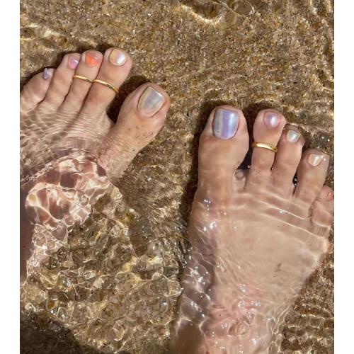 ADRAMATA Toe Rings for Women Gold Trendy 14K Gold Filled Toe Rings Set Thin Band Beach Foot Jewelry for Summer Open Adjustable Toe Rings