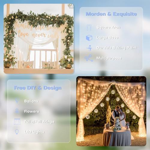 10x10 ft Pipe and Drape Backdrop Stand Kit Heavy Duty Backdrop Stand Adjustable Photo Background with Metal Base for Parties Wedding Video Studio Birthday Background Stand