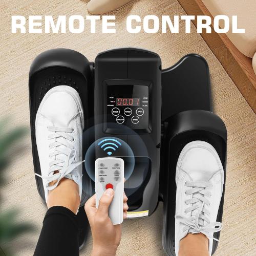 Helios move Under Desk Elliptical Machine, Electric Seated Pedal Exerciser, Mini Elliptical Machines for Seniors, LCD Display Monitor, Remote Control, Leg Exerciser for Home