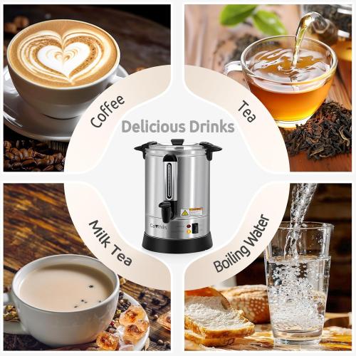 Coffee Urn 100 Cup, Commercial Grade Stainless Steel Percolate Coffee Maker Hot Water Urn Coffee Dispenser 1500W, 16L Single