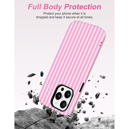 Jusy Magnetic Striped Phone Case for iPhone 16 Plus,Dark Pink