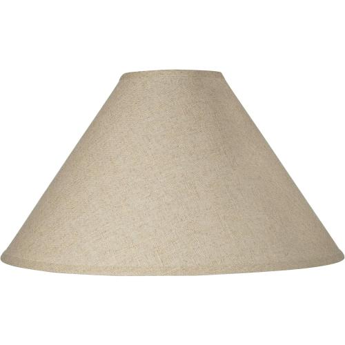 Size 6 Color Beige Empire Lamp Shade Fine Burlap Beige Large 6 Top x 21 Bottom x 13.5 High Spider Fitting with Replacement Harp and Finial - Brentwood