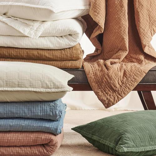 EVERGRACEHOME Stonewashed Cotton Quilt  Ultra Soft Oversized Bedspread Coverlet , Lightweight Crinkle Box  for All Season,