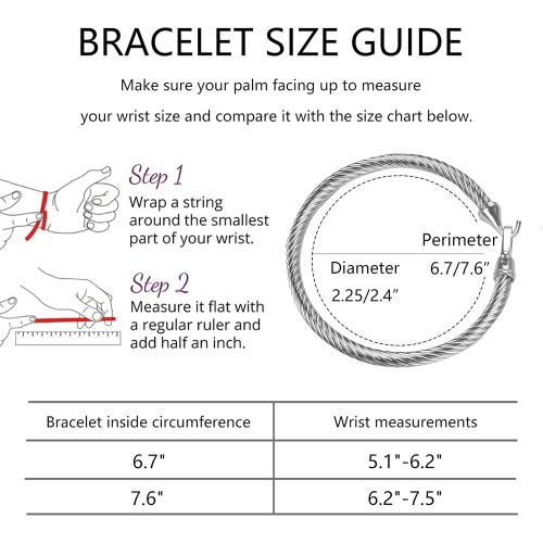 Twisted Cable Bracelet Stylish Fine Stainless Steel Cable Cuff Bracelet with Hook Clasp Bracelets Jewelry for Women