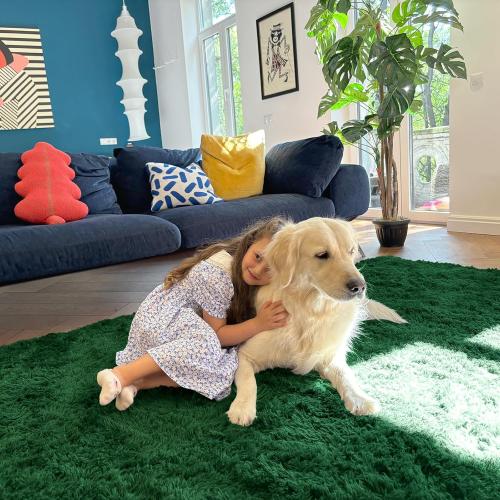 OMachine Washable Small Bedside Rug, Soft Fluffy Shaggy Rugs for Living Room, Bedroom, Indoor Floor Carpet for Kids Girls and Boys, Preppy Dorms, Nursery, Home Decor Aesthetic, Dark Green