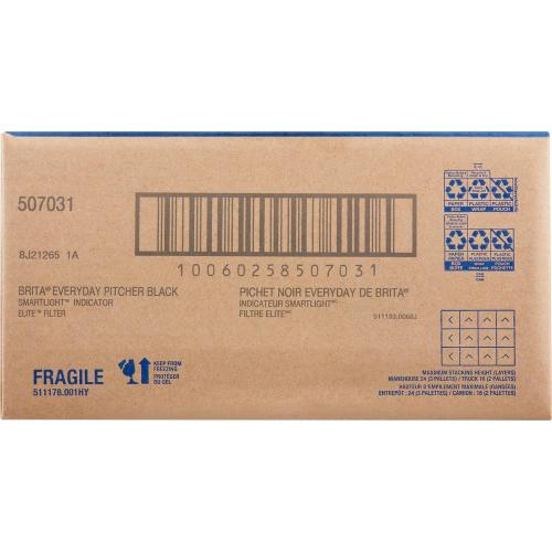 Brita Everyday Elite Water Filter Pitcher, Removes 99% of Lead, Includes 1 Filter, 10-Cup Capacity, Black