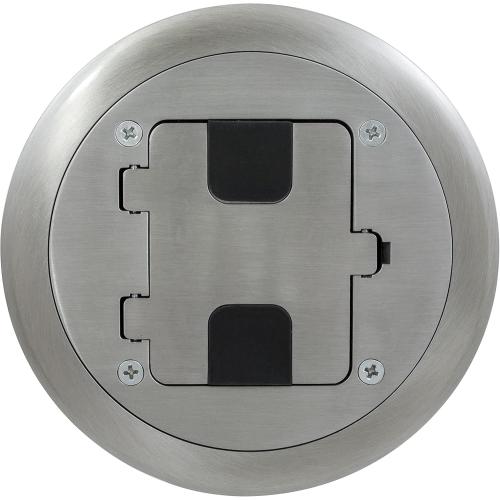 TRADESELECT RF406ALU Floor Box Cover with 15A 125V Outlet Included, Aluminum