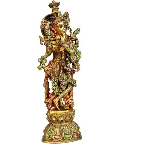 Size 18 eSplanade Brass Radha Krishna Kishan Murti Idol Statue Sculpture | Pooja Idols | Home Decor (18 Inch)