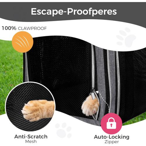 Grey 17x11x12 BAGLHER Pet Travel Carrier, Cat Carriers Dog Carrier for Small Medium Cats Dogs Puppies, Airline Approved Small Dog Carrier Soft Sided, Collapsible Puppy Carrier. Grey