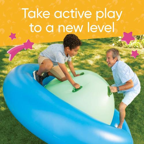 Hearthsong 8-Foot Inflatable Dome Rocker with 6 Handles - Children's Fun Play Equipment Blow Up Giant Bouncer Backyard Toy for Outdoor Game Activities for Boys & Girls Ages 5  (Max Weight 250 lbs)