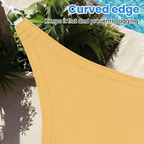 StorageTastic Triangle Sun Shade Sail - 16' x 16' x 16', UV Block Awnings for Patio Shade with Ropes Resist Wear, Tear & Fade, Breathable Sunshades for Outdoor Patio, Garden, Deck, Yard (Sand)