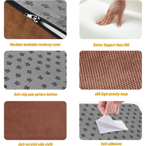 Brown 6 Pack 40D Dog Ramp for Stairs Suits for Small Dogs Cats, Pet Steps Stairs for Staircase Stairs with Anti-Slip Bottom and Self-Sticky Pads to Fix Suitable for Dogs Cats(6Pcs, Brown)