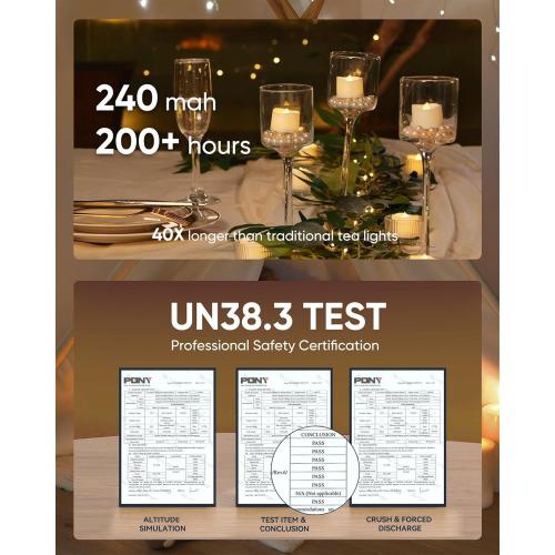 Homemory 12Pcs Flickering Flameless Candle Battery Operated, 200 Hours Fake Electric LED Tea Lights for Votive, Centerpiece Table Decorations, Wedding, Aniversary, Halloween, Christmas