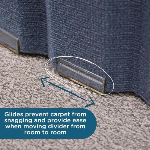 Children’s Factory 48 x 6' Quiet Divider With Sound Dampening Panels, Freestanding Room Divider Wall, Slate Blue