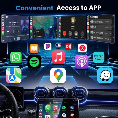 Redlake Wireless CarPlay Adapter for iPhone 2025 Upgrade Seamless Connection for Convert Wired to Wireless Car Play Adapter Mini Apple Carplay for iOS 10 ,USB/Type C