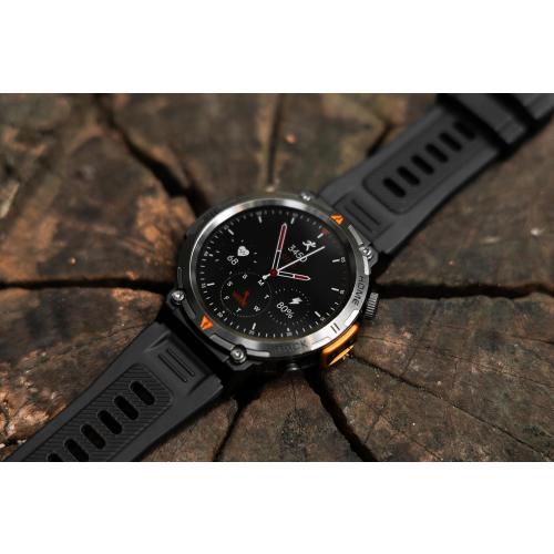 EIGIIS Military Smart Watch for Men Tactical Rugged with Bluetooth Call Flashlight 1.45'' Big Screen Fitness Tracker Heart Rate Sleep Monitor Waterproof Sports Smartwatch iPhone Android Black