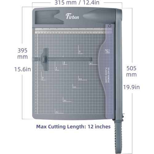Firbon 12 Inch Guillotine Paper Cutter, Heavy-Duty Paper Trimmers, Gray | 30-Sheet Capacity | Inch &CM Scales | Paper, Cardstock & Photo Trimming | Scrapbooking Crafts | Office, Home & Studio Use