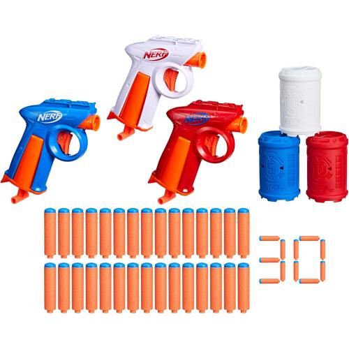Nerf N Series Backyard Triple Pack, Includes 3 Flex Blasters, 3 Targets, 30 N1 Darts, Ages 8  (Amazon Exclusive)