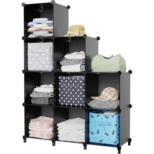 HOMIDEC Closet Organizers and Storage, 9 Cube Storage Organizer, Black